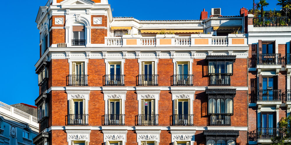 Old luxury residential building in Salamanca District in Madrid