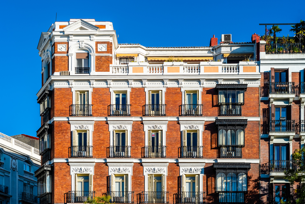 Old luxury residential building in Salamanca District in Madrid