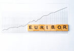 Word EURIBOR Is Written In Wooden Letters On White Background And Chart. Copy paste.