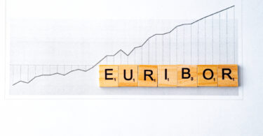Word EURIBOR Is Written In Wooden Letters On White Background And Chart. Copy paste.